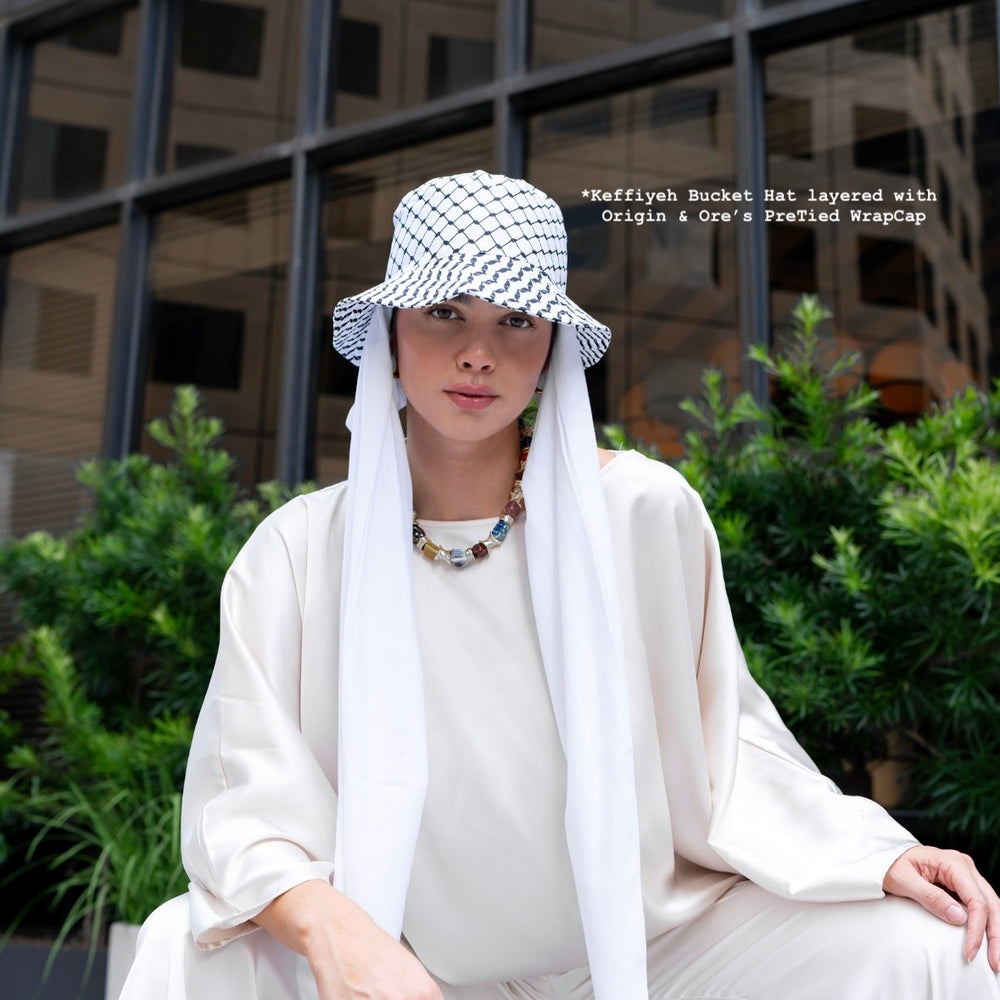 Keffiyeh Bucket Hat (Satin-Lined)